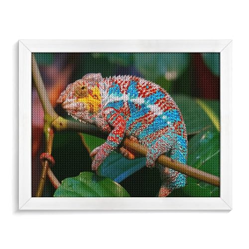 TDXYz Chamäleon Puzzle5D Diamond Painting Diamond Painting Product Stickerei, Full Cross Stitch Kit for Home Decoration30x40cm/11.81x15.74 von TDXYz