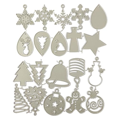 TDZTMNDNB Metall-Stanzformen, 19-in-1 Weihnachts-Stanzformen-Set, Weihnachts-Serie, Schablonen für Karten, Papier, Scrapbooking von TDZTMNDNB