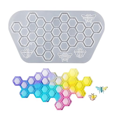 TDZTMNDNB Schlüsselanhänger-Formen, Epoxid-Schmuckform, Wabenform, Epoxidharz, Gießform für Schlüsselanhänger, Wandbehang, Harz-Silikonform von TDZTMNDNB