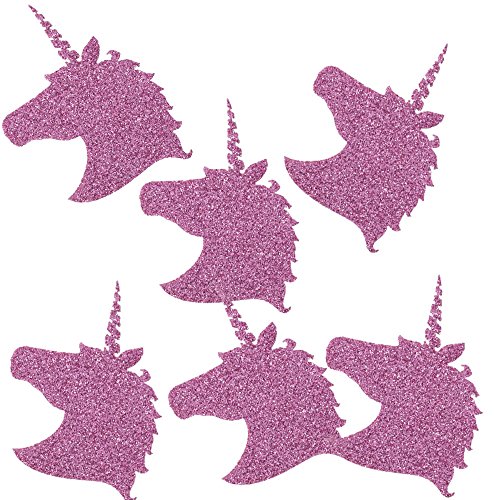 12 Textil Patch Aufbügler Aufbügelflicken Applikation Einhorn lila Glitter zum Selber Flicken Stylen Dekorieren ca. 6x4.5 cm DIY von TE-DecoArt