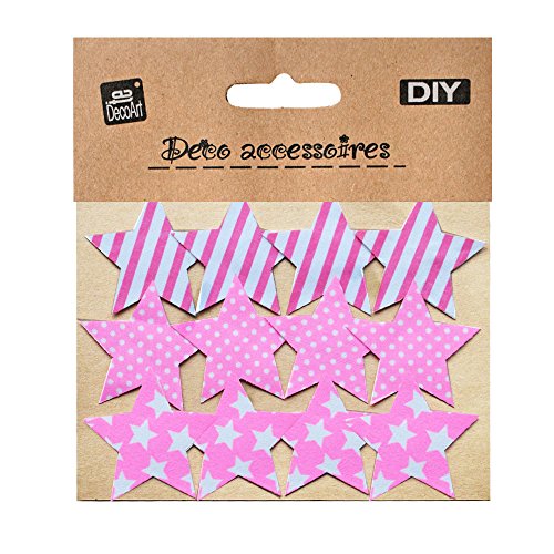 12 Textil Patch Aufbügler Aufbügelflicken Applikation Stern pink zum Selber Flicken Stylen Dekorieren ca. 5 x 5 cm von TE-DecoArt