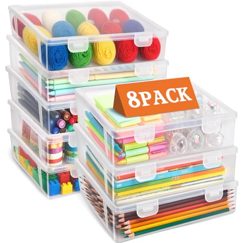 TEBOKHAD Aufbewahrungsbox Für Büromaterial, Plastik, 8er Set, Stiftebox Mit Snap-Dicht Deckel, Stapelbar, Für Schreibwaren, Dokumente, Stifte, Kleine Werkzeuge, Bpa Frei, Organizer TEBOKHAD Aufbewahrungsbox Für Büromaterial, Plastik, 8er Set, Stiftebox Mit Snap-Dicht Deckel, Stapelbar, Für Schreibwaren, Dokumente, Stifte, Kleine Werkzeuge, Bpa Frei, Organizer von TEBOKHAD