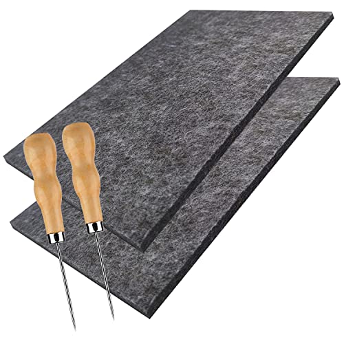 TECDW Lot de 2 prickelset pour enfants, Poinçon Poinçonnage - Aiguille Piquer et tapis feutré(30 * 20 cm),avec 2 aiguille de poinçonnag,Épaisseur 10 mm Feutre Gris,Cadeau pour enfant von TECDW