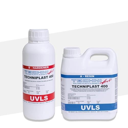 TECHNIPLAST 400 UVLS – Hochleistungs Epoxidharz, UV und Chemikalienbeständig Epoxy Resin, Klare Oberfläche von TECHNIArt POLYMER PLASTIC & QUARTZ