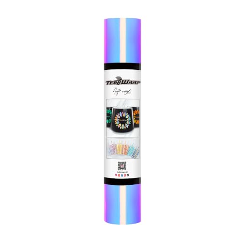 Holographische Chrome Craft Vinyl Blatt für Silhouette Cameo, Craft Cutters, Sign Plotters 1x5ft, Opal White von TECKWRAP