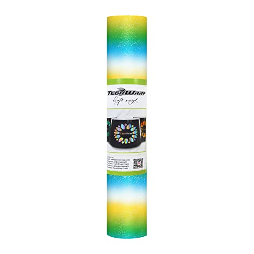 TECKWRAP Rainbow Glitter Vinyl Shimmer Vinyl-Klebeband, 0,3 x 1,5 m, Aurora-Grün von TECKWRAP