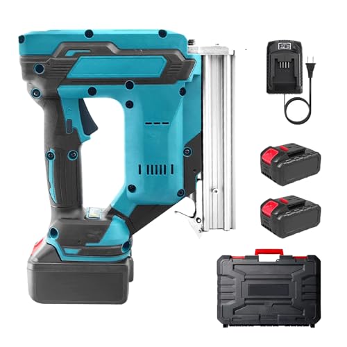 TECKZOON Upgrade kabellose Akku Nagelpistole Nailer, 900W 80 Nägel/Min kompatibel mit Makita 21V akku, mit 2x21V Akkus & Ladegerät, Doppelschutz, Ideal für Holzverarbeitung & Heimwerk von TECKZOON