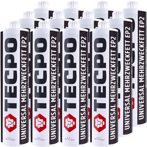 TECPO 12x Universal Mehrzweckfett 500g EP2 Lithium Fett Schmierfett Lithiumfett universell einsetzbares Langzeitfett temperaturbeständiges Gleit- Wälzlager Fett wasserbeständig TECPO 12x Universal Mehrzweckfett 500g EP2 Lithium Fett Schmierfett Lithiumfett universell einsetzbares Langzeitfett temperaturbeständiges Gleit- Wälzlager Fett wasserbeständig von TECPO