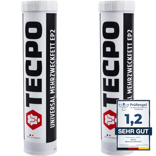 TECPO 2x Universal Mehrzweckfett EP2 400g Kartusche Schmierfett, Lithiumfett, Universalfett, KFZ-Schmierung, wasserbeständig, KP2K-30 Lithium Fett TECPO 2x Universal Mehrzweckfett EP2 400g Kartusche Schmierfett, Lithiumfett, Universalfett, KFZ-Schmierung, wasserbeständig, KP2K-30 Lithium Fett von TECPO