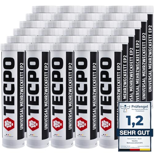 TECPO 30x Universal Mehrzweckfett 400g– Kartusche Schmierfett, Lithiumfett, Universalfett, KFZ-Schmierung, wasserbeständig TECPO 30x Universal Mehrzweckfett 400g– Kartusche Schmierfett, Lithiumfett, Universalfett, KFZ-Schmierung, wasserbeständig von TECPO