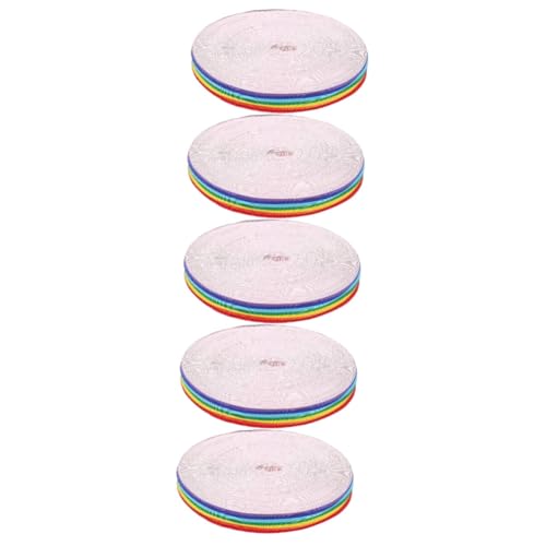 5 Rollen Buntes Regenbogenband Regenbogenstreifenband Schneidbares Haarband Dekoratives Geschenkband Haarbänder Geschenkbänder Für Geschenkband Basteln Colorful Polyester TEHAUX von TEHAUX