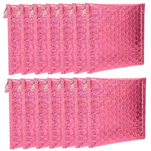 50 Stück Schaumstoffbeutel Transportverpackung Versandpakete Pinke Bubble-Mailer bunte Umschläge Versandtaschen für Verpackungen Lieferpaket Taschen Farbige PET-Aluminiumfolie Rosy TEHAUX von TEHAUX