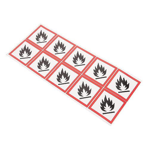 TEHAUX 1 Blatt Etikett Für Gefährliche Chemikalien Produktwarnschild Sicherheitsaufforderungsschild Selbstklebender Pvc Aufkleber 10 Stück Produkt 5 X 5 Cm Warnaufkleber von TEHAUX