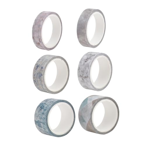 TEHAUX 1 Karton 6 Rollen Klebeband Etikettenaufkleber Washi-Tape-Handwerk Malerband the washi tape washi+-+tape Washi-Tape im einfachen Stil hand DIY tape Papier Light Grey von TEHAUX