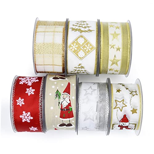 TEHAUX 1 Rolle 10 M Weihnachtsband Mit Cartoon Weihnachtsmann Muster Für Geschenkverpackungen Ideal Zur Dekoration Von Geschenken Und Weihnachtskarten Perfekt Für Festliche Anlässe von TEHAUX