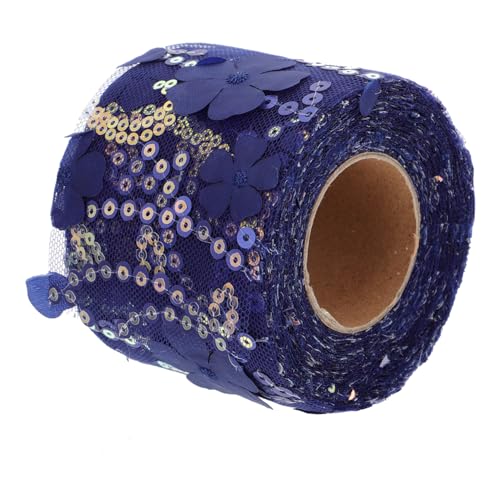 TEHAUX 1 Rolle Dekoratives Tüllgewebe seidenband ribbon geschenkeidee bandfeile stich Geburtstagsband Glitzerband Gazeband Material zur Herstellung von Haarspangen Polyester Blue von TEHAUX