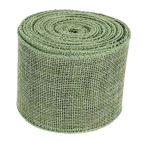 TEHAUX 1 Rolle Gurtbandimitat aus Leinen Hochzeitsgirlande para ramos buchones de flores Band für Blumenstrauß Band für DIY seidenband ribbon Hanfband Geschenkband Polyester Green von TEHAUX