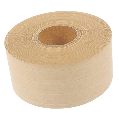 TEHAUX 1 Rolle Papier Klebeband wasseraktiviertes Papierband Kartonband aus Papier gummiertes Papierband packing tape paketband Kartonverschlussband wasserdichtes Verpackungsband Khaki von TEHAUX