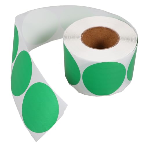 TEHAUX 1 Rolle runde Aufkleber etikettendrucker etikettenpapier thermopapier Spender Kreidebrettaufkleber Gläser Punkt Druckerpapier thermisches Etikett selbstklebendes Papier Green von TEHAUX