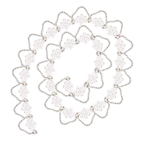 TEHAUX 1 Saite Strass -perlen -trimkette Exquisit DIY Perle Strasskette Applique Kleidung Haarzubehör Accessoire von TEHAUX