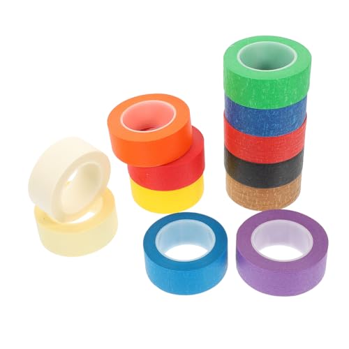 TEHAUX 1 Satz Abdeckband Pailettenband Farbiges Klebeband Diy Dekoration Dekorationsband Klebebandrolle Kunstband Malerband Selber Machen Schmücken Klebebänder Diy Art Tapes Pvc 12rollen von TEHAUX