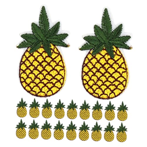 TEHAUX 1 Satz Ananas -stickerei Hilfsananas Wärmepolster-anti-scenen-handschuhe Patch Ananas Abzeichen Ananas Mini-handschuhe Patch-frucht Mini-zubehör Tüte Ananas Stickgarn 20st von TEHAUX