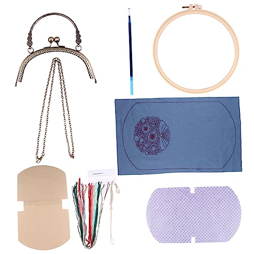 TEHAUX 1 Satz DIY-Material-Kit repair kit embroidery set strickset stickset Stickerei-Geldbörsen-Kit Kreuzstichpackungen Bausatz für Geldbörsen handgefertigte Accessoires Stoff Violett von TEHAUX