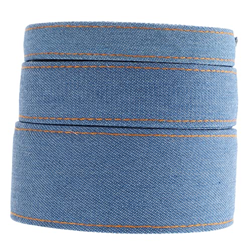 TEHAUX 1 Satz Denim -stoff -gurtband Seidenband Ribbon Bastelmaterial Dekobänder Blaues Drahtband Bänder Für Handwerk Diy -verpackungsband Denim Aus Polyester-baumwolle Blue 3 Stück TEHAUX 1 Satz Denim -stoff -gurtband Seidenband Ribbon Bastelmaterial Dekobänder Blaues Drahtband Bänder Für Handwerk Diy -verpackungsband Denim Aus Polyester-baumwolle Blue 3 Stück von TEHAUX