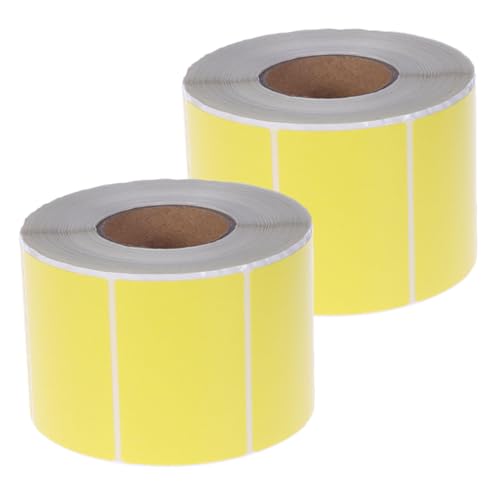 TEHAUX 1 Satz Etiketten Aus Thermopapier Leere Etiketten Papier Für Thermodrucker Pos-papier Thermisches Etikett Thermisches Aufkleber Etikett Klebeetikett Express-etikett Yellow 2 Rollen von TEHAUX