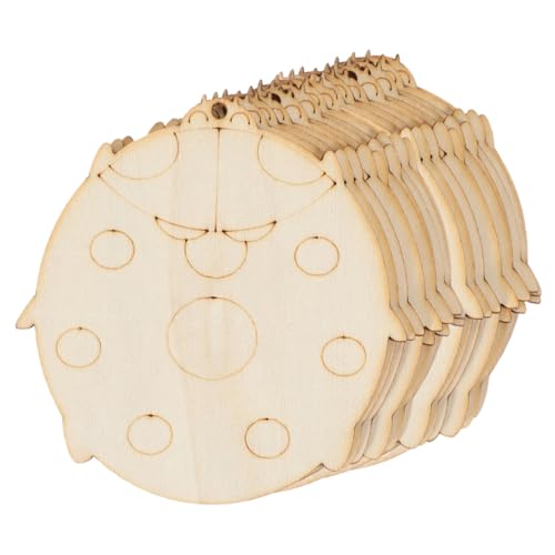 TEHAUX 1 Satz Holzspäne Holzbrett Natur Holzdeko Holz Panele Unterlegplatten Holz Holzprojekte Marienkäfer Aus Holz Diy Ornament Liefert Graffiti-zubehör Holzbretter Holzausschnitte 20st von TEHAUX