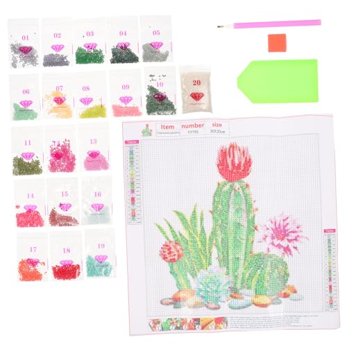 TEHAUX 1 Satz Kaktus Kreuzstich Nähen-DIY-Kit Stickset für Anfänger Handdekor handgefertigtes Handwerk embroidery kit embroidery set werkzeug Kreuzstichhandwerk DIY-Stickset Baumwollfaden von TEHAUX