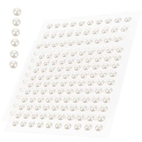 TEHAUX 1 Satz Perlenaufkleber Make-up Perlen Edelsteine Gesichtsperlen-aufkleber Beads for Jewellery Klebeperlen Perlen Aufkleben Selbstklebende Perlensticker Künstliche Perle 4 Blätter von TEHAUX