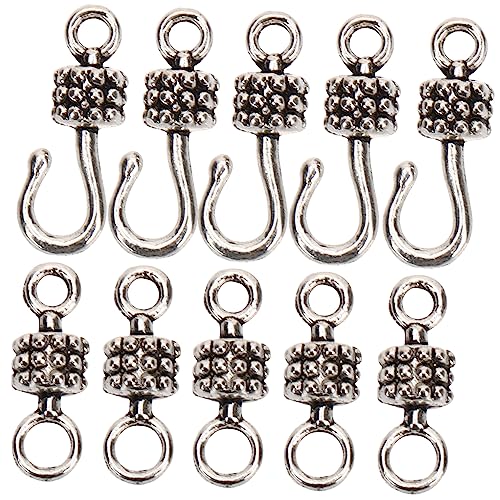 TEHAUX 1 Satz Schmuck Stecker Schmuckverbinder Schmuckverschlüsse Schmuckzubehörmaterial Schmuckherstellungsmaterial Armbandverlängerung Halskette Extender Legierung Silver 20paare von TEHAUX