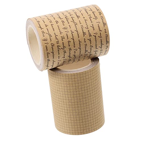 TEHAUX 1 Satz Tagebuchband Klebriges Papierband Doppelt Abdeckband Aus Papier Klebstoff Aufkleber Doppelseitiges Klebeband Strapazierfähig Streifen Spender Hakenband Kraftpapier 2rollen von TEHAUX