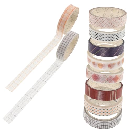 TEHAUX 1 Satz Washi-tape Klebeband Seidenband Basteln Geschke Geschenkpakete Scrapbook-klebebänder Selber Machen Waschi Sammelalbum Diy-bänder Tagebuchband Japanisches Papier 10 Rollen von TEHAUX