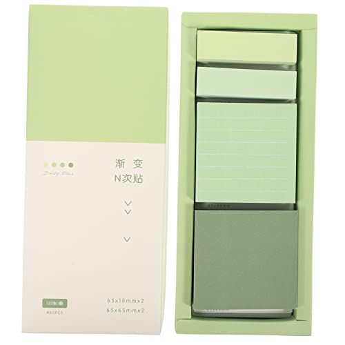 TEHAUX 1 Schachtel Haftnotiz sticky notes book memo notizblock merkzettel notebooks kleine Notizbücher die Büroaufkleber Klebestreifen Etikettenaufkleber bequeme Klebelaschen Papier Green von TEHAUX