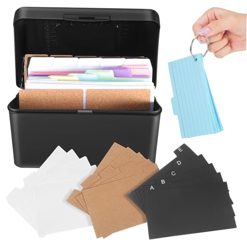 TEHAUX 1 Set Karteikarten Organizer Box Kit Lern Lernkarten Notizpapier Linierte Blätter Notizkartenhalter Für Büro Und Studium von TEHAUX