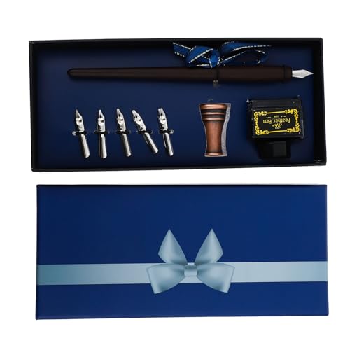 TEHAUX 1 Set Vintage Dip Stift Set Kunstzeichnung Geschenkbox Schreibzubehör Füllfederhalter Set von TEHAUX