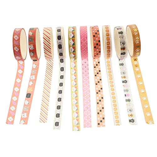 TEHAUX 10 Rollen Heißpräge-Washi-Tape tierisches Washi-Tape Washi-Tapes für Haustiere Scrapbook-Dekor briefumschlag briefumschläge Planer liefert Scrapbook-Klebeband Japanisches Papier von TEHAUX