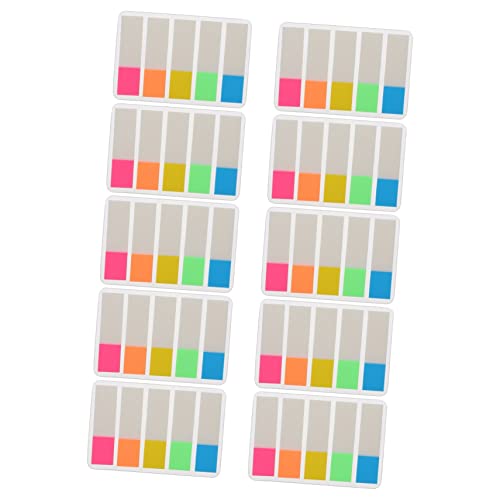 TEHAUX 10 Sätze Index-Aufkleber Neon-Seitenmarkierungen Aufkleber-Etiketten Bindelaschen Ordneretiketten sticky notes book notebook aufkleber Notizen-Aufkleber Indexaufkleber das Haustier von TEHAUX