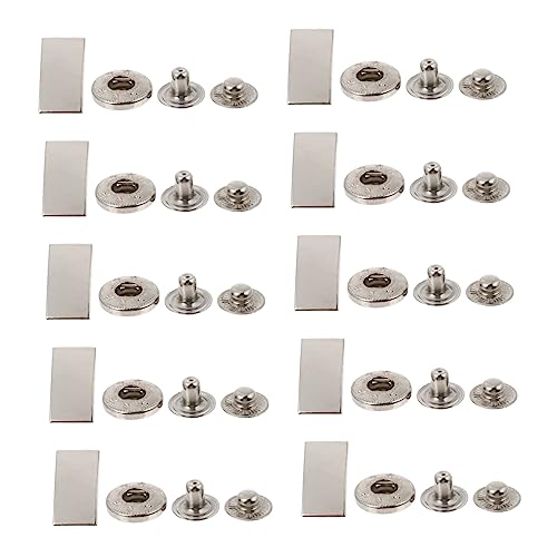 TEHAUX 10 Sets Druckknöpfe Aus Schnappverschluss Für äntel Jacken Und Bekleidung Glänzende Silberfarbe Platten + 3 Teile Einfache Anwendung Für DIY Projekte von TEHAUX