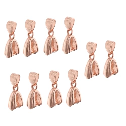 TEHAUX 10 Stk Anhängerclip DIY-Schmuck Halskettenketten für die Schmuckherstellung Mode-Halskette Anhänger aus Sterlingsilber Silberschmuck Bulk-Schmuck Schmuckfunde 925 Silber Rose Gold von TEHAUX