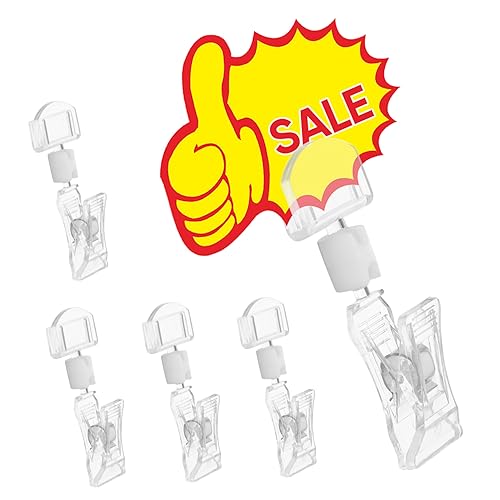 TEHAUX 10 Stück Acryl Preisschild Clips Flexible Display Halter Für Etiketten Ideal Für Supermärkte Und Geschäfte Stabil Und Transparent Einfache Handhabung Und Montage von TEHAUX