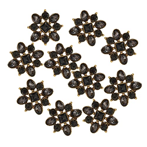 TEHAUX 10 Stück Schmuckzubehör haircharm haarsschmuck Strassdekoration rhinestones emlyn Bausatz Verschönerung hochzeitsdeko DIY Haarschmuck Material nählegierung strass schmuck Black von TEHAUX