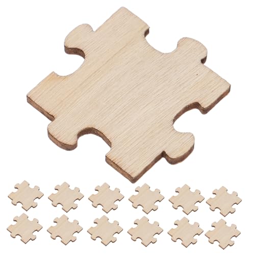 TEHAUX 100 Stück Holzscheiben Puzzle Chips DIY Bastelset Für Vorlernspielzeug Zur Der Kreativität Und Feinmotorik Ideal Für Ab 3 Jahren Aus Hochwertigem von TEHAUX