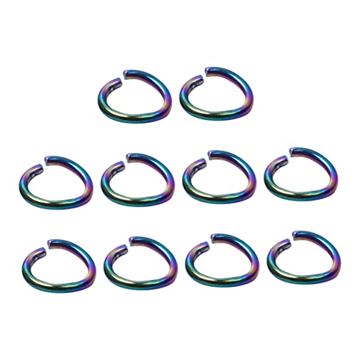 TEHAUX 100 Stück Offener Ring o Schmuck Verbindungsring Armband Biegering Sprungring Selber Machen Armband Zubehör Selber Machen Kette Biegering Schmuckzubehör Colorful Rostfreier Stahl von TEHAUX