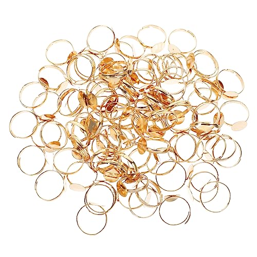 TEHAUX 100 Stück Verstellbare Ringe Für DIY Schmuckherstellung Leere Ringbasisringe Aus Hochwertigem Material Ideal Für Kreative Armbandverschlüsse Und Ketten Mit Lederband von TEHAUX