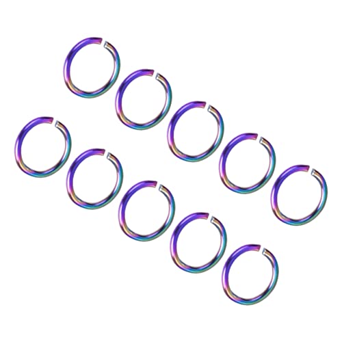 TEHAUX 100 Stück offener Ring o metallringe Jump rings Jewelry making accessories Jewelry making components Verbindungsring Schmuckzubehör Biegering für DIY Rostfreier Stahl Colorful von TEHAUX