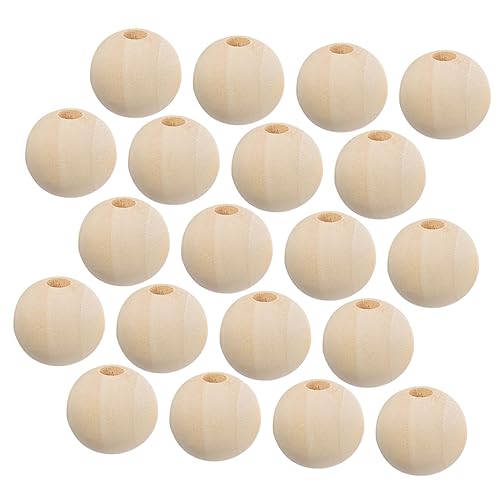 TEHAUX 100st Holzperlen Lochen Diy Schmuck Lose Perlen Girlande Diy Liefert Diy-perlen Schmuckperlen Unvollendete Lose Perlen Girlande Diy Perlen Natürliche Perlen Loser Perlenanhänger von TEHAUX