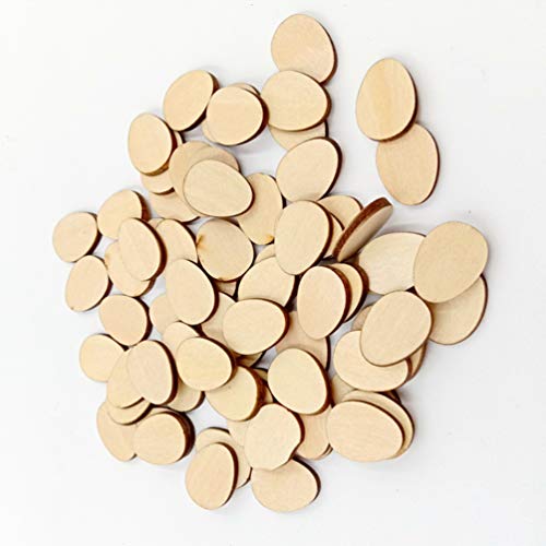 TEHAUX 10Pcs Holz Ostereiausschnitte Unvollendete Holz Eiformscheiben Ornamente Holzschilder Handwerksschilds Für Party DIY Bastelfarbe Dekoration von TEHAUX